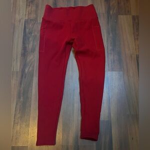 CVG Red Fleece Lined Leggings